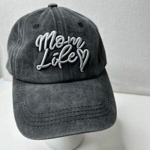 Mom‎ Life Embroidered Distressed Gray Baseball Cap Hat Women's